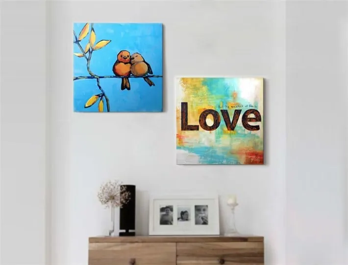 Love Yazılı Kanvas Tablo