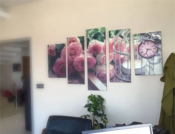 Pembe Güller Romantik Kafesli Kanvas Tablo