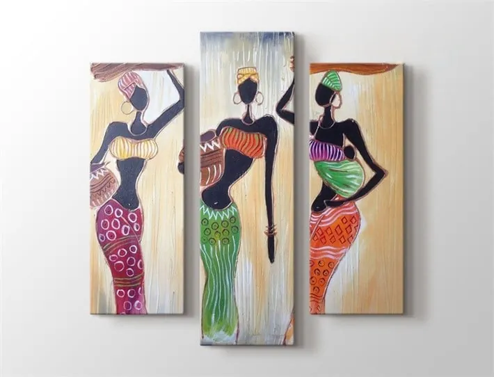 Afrika Leydileri Colorful Kanvas Tablo