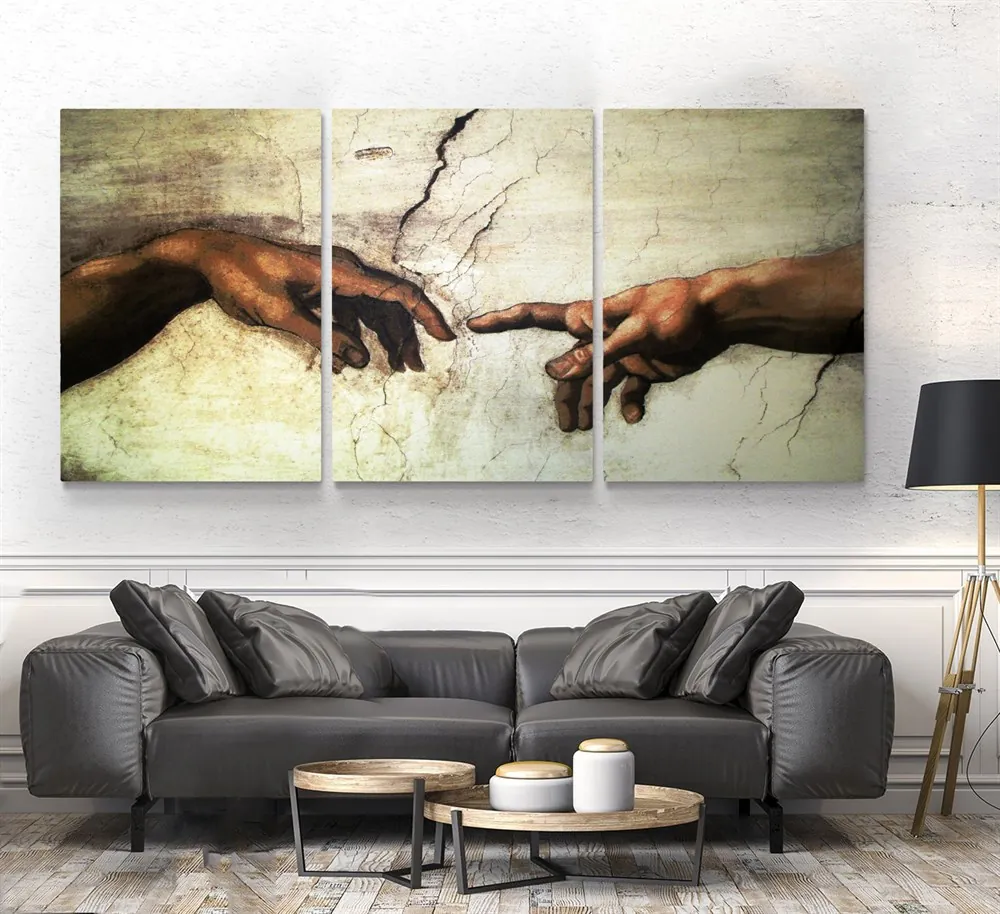 Ademin Yarat??lÜç?? The Creation Of Adam Kanvas Tablosu