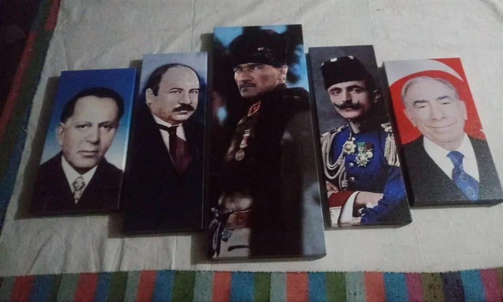 Atatürk Nihal Ats??z Enver Pa??a Alparslan Türke?? ve Ziya G??kalp Kanvas Tablolar??