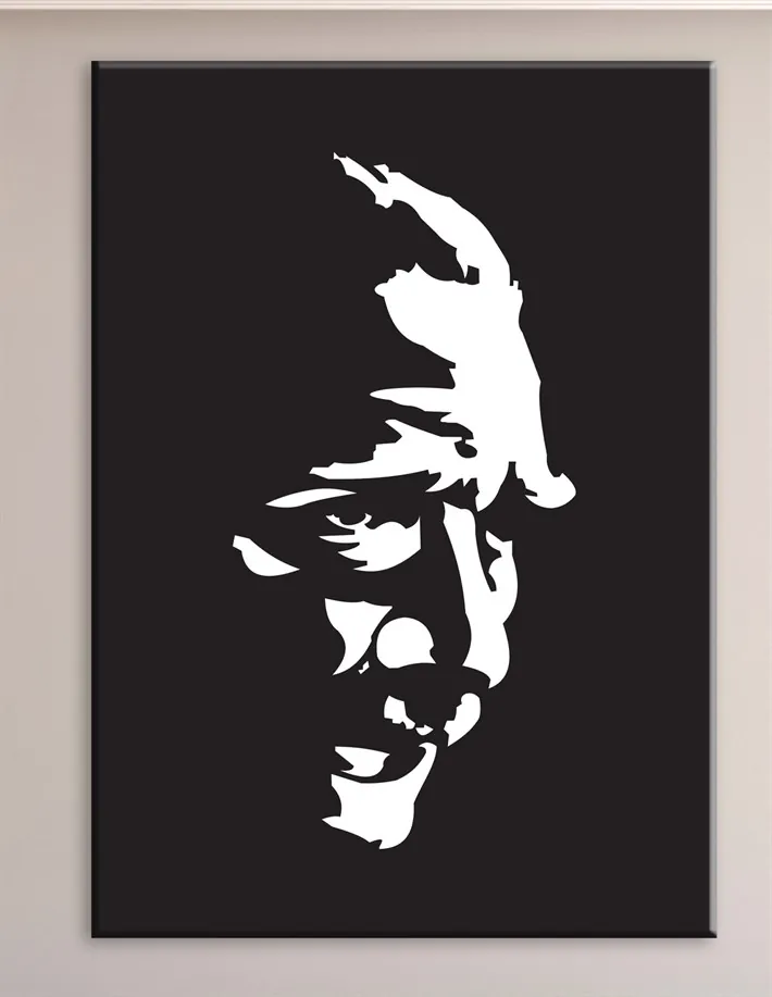 Atatürk Siyah Beyaz Kanvas Tablo