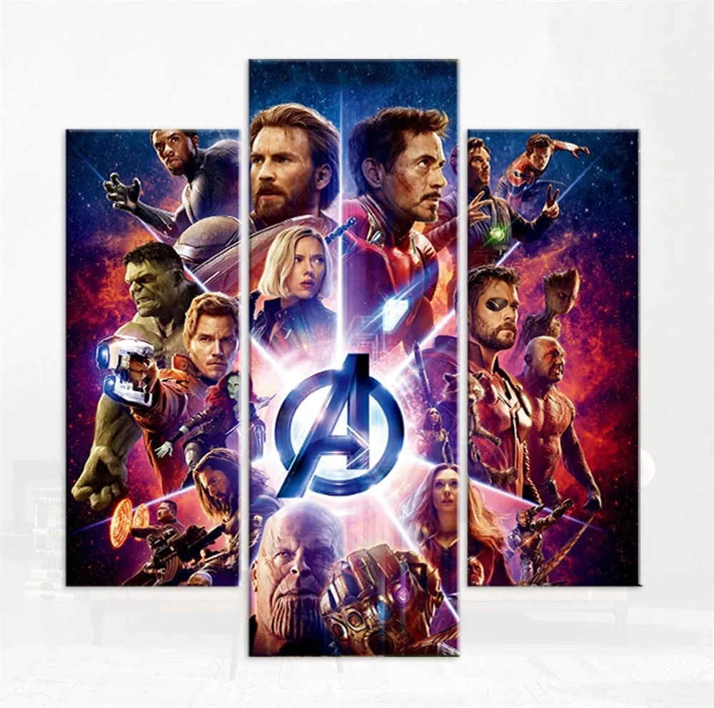 Avengers 3 Parça Kanvas Tablosu