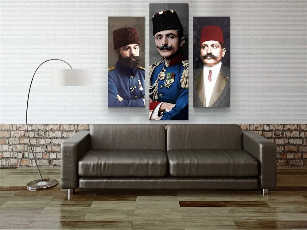Cemal Pa??a Enver Pa??a Talat Pa??a Kanvas Tablo