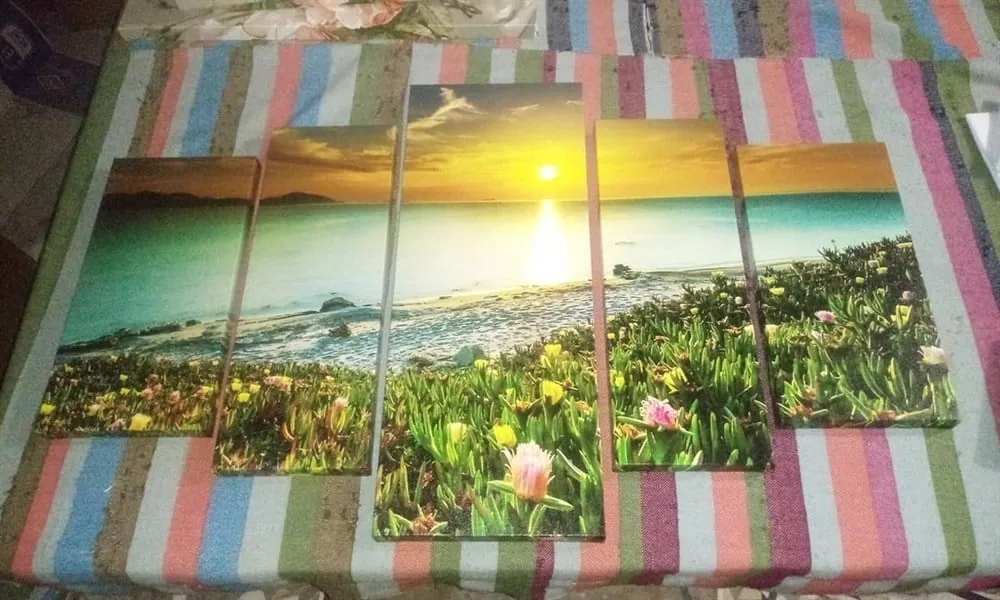 Çiçek Deniz Manzaralı Günbatımı Kanvas Tablo
