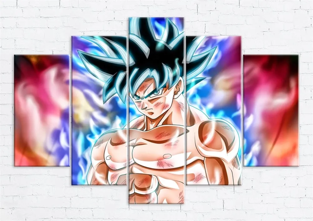 Dragon Ball Karakteri 5 Parçalı Kanvas Tablo