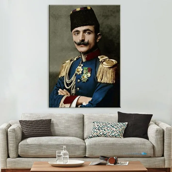 Enver Paşa Renkli Kanvas Tablosu