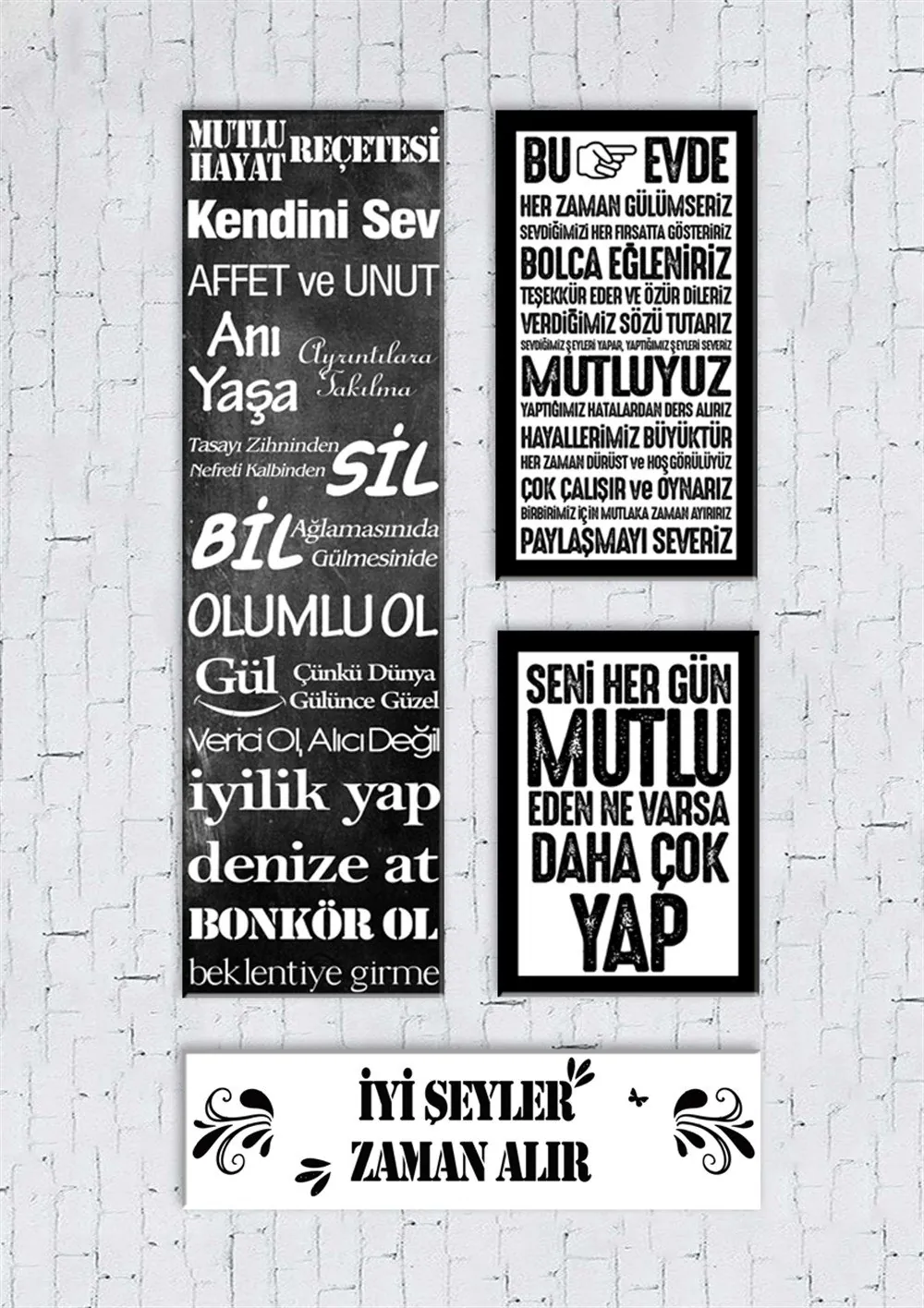 Ev ve Aile Kuralları Yazılı Kanvas Tablosu