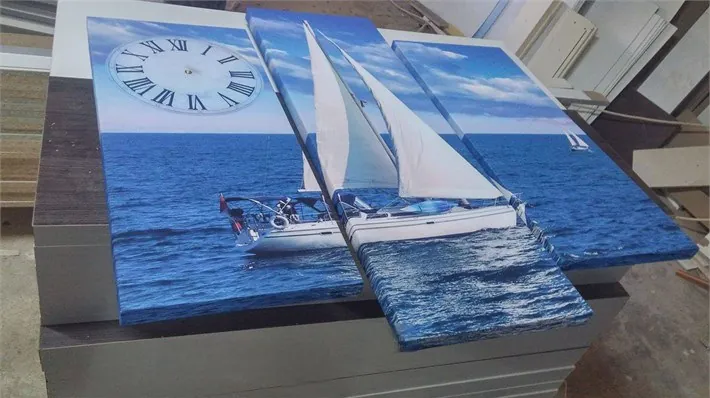 Gökyüzü Manzaralı Yelkenli 3 Parça Kanvas Tablo