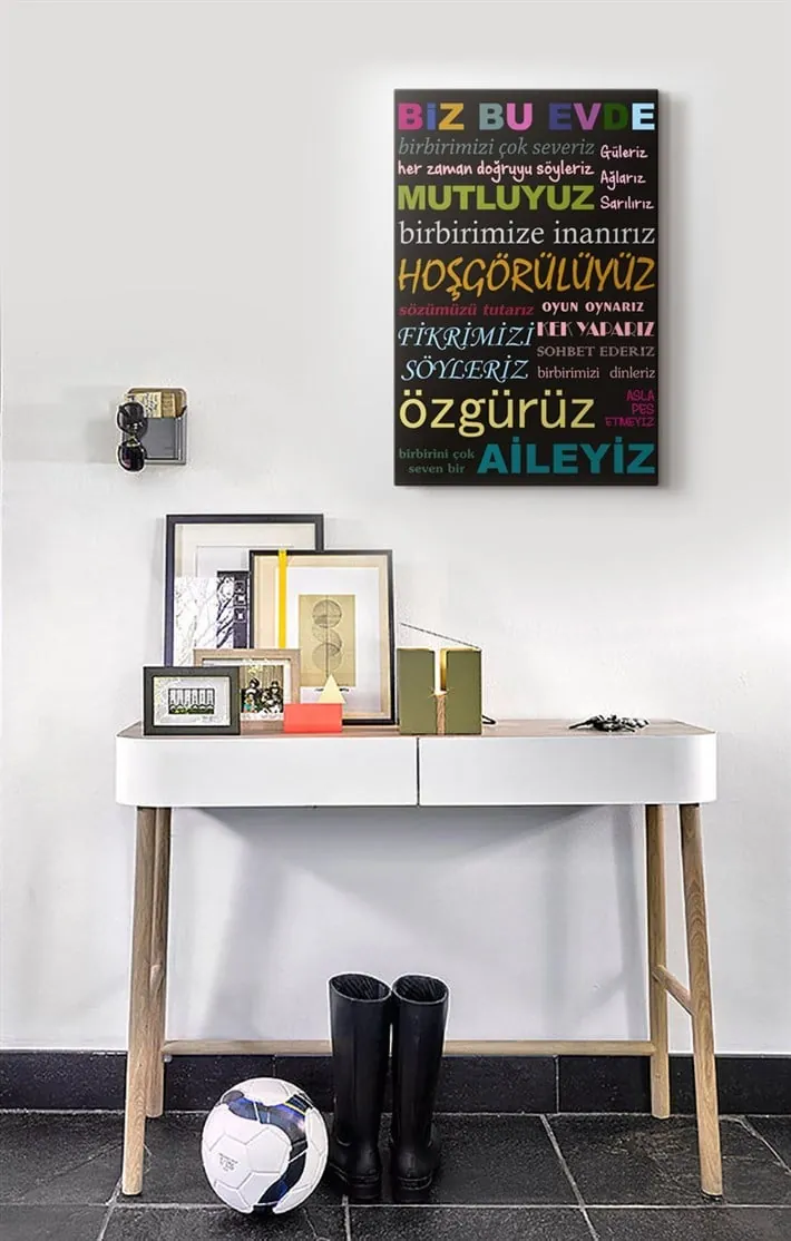 GÖzel S??zler Üçeren Aile Kanvas Tablosu