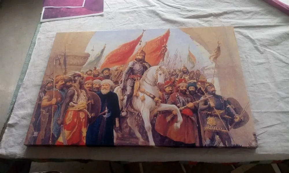 ??stabulun Fethi Fatih sultan Mehmet 1453 Tek Parça Kanvas Tablo
