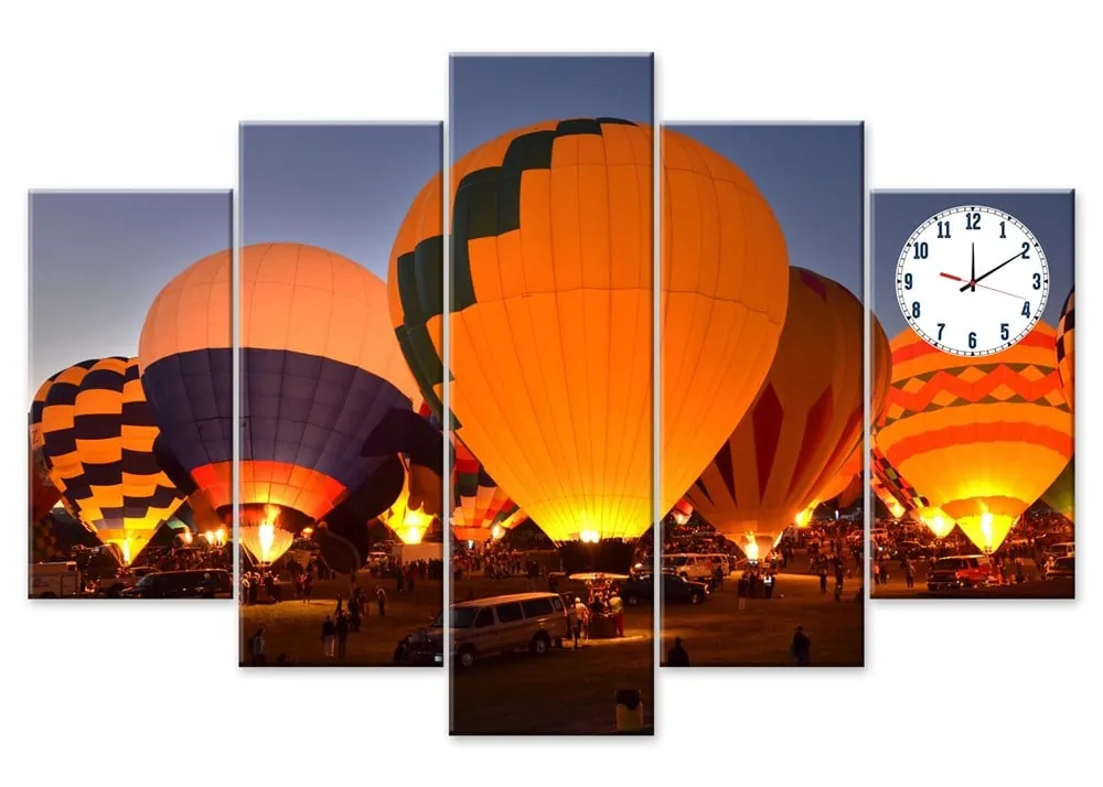 Kapadokya Balon 5 Parça Kanvas Tablo