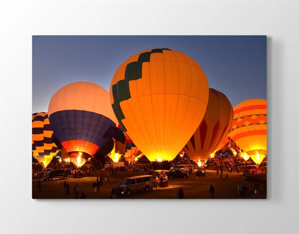 Kapadokya Balon Manzaralı Kanvas Tablo
