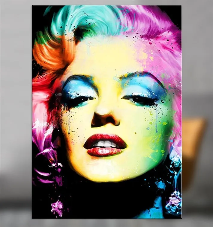 Marilyn Monroe Rengarenk Kanvas Tablo
