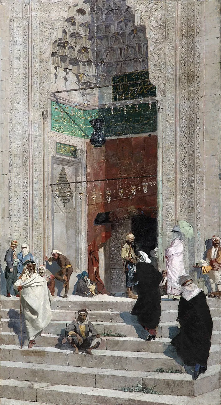Osman Hamdi Bey Ye??il Cami Kanvas Tablosu