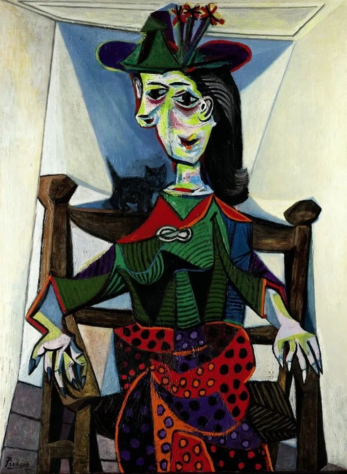 Pablo Picasso Dora Maar ve Kedi Kanvas Tablo