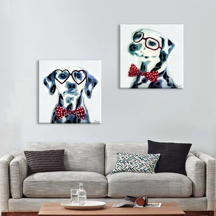 Papyonlu Tatl?? Köpek Kanvas Tablo