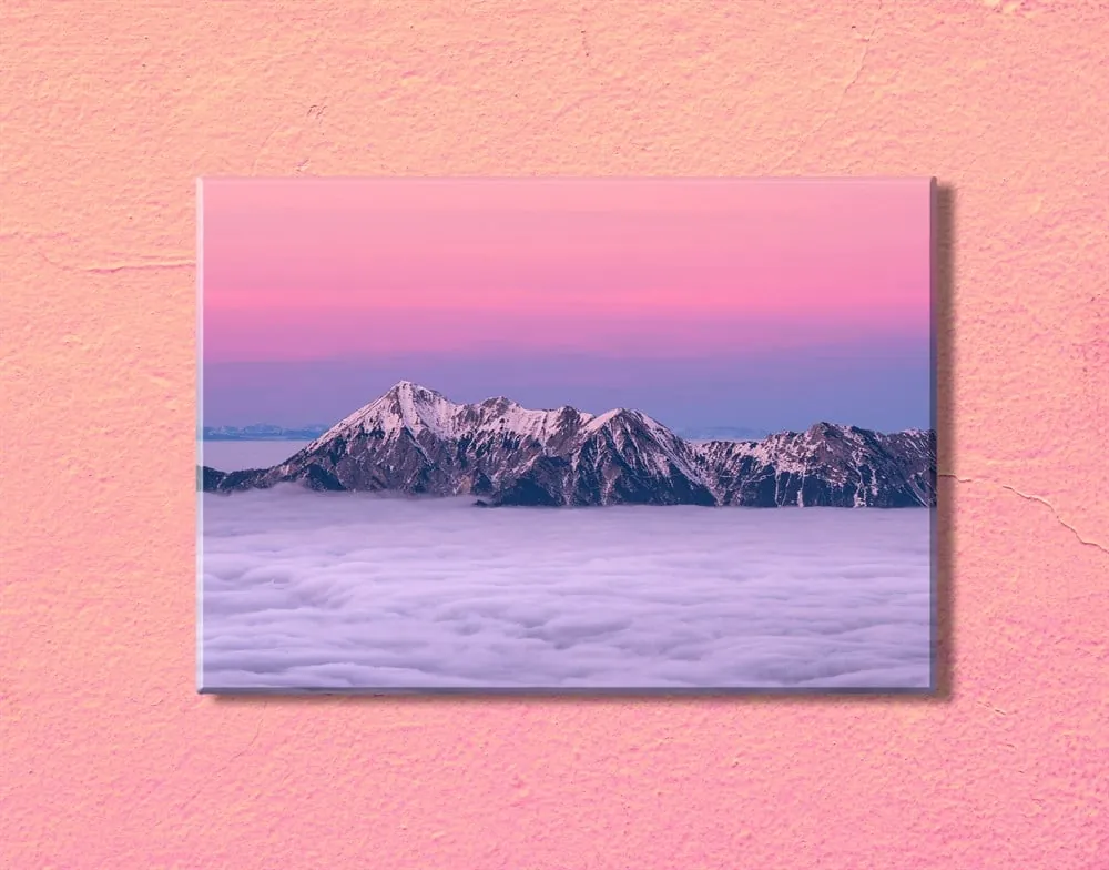 Pembe Gökyüzü Kanvas Tablo