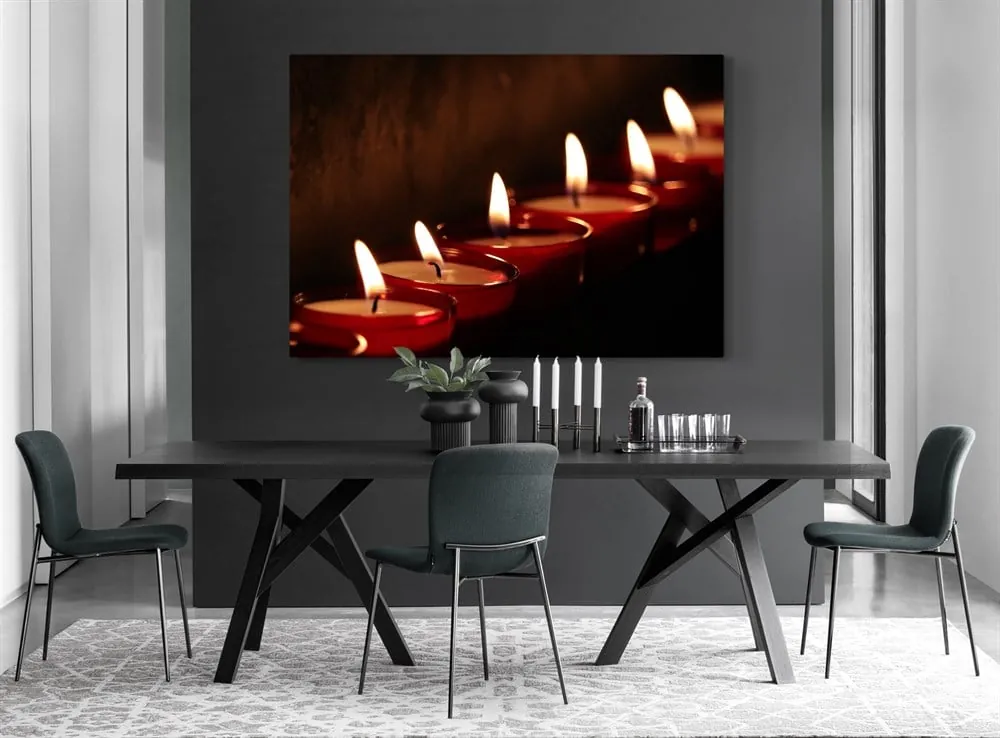 Romantik Mumlar Resimli Kanvas Tablo