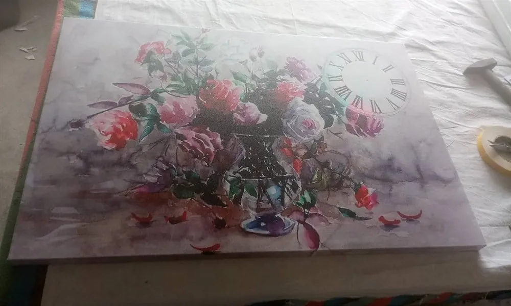 Vazoda Sanatsal Güller Kanvas Tablo