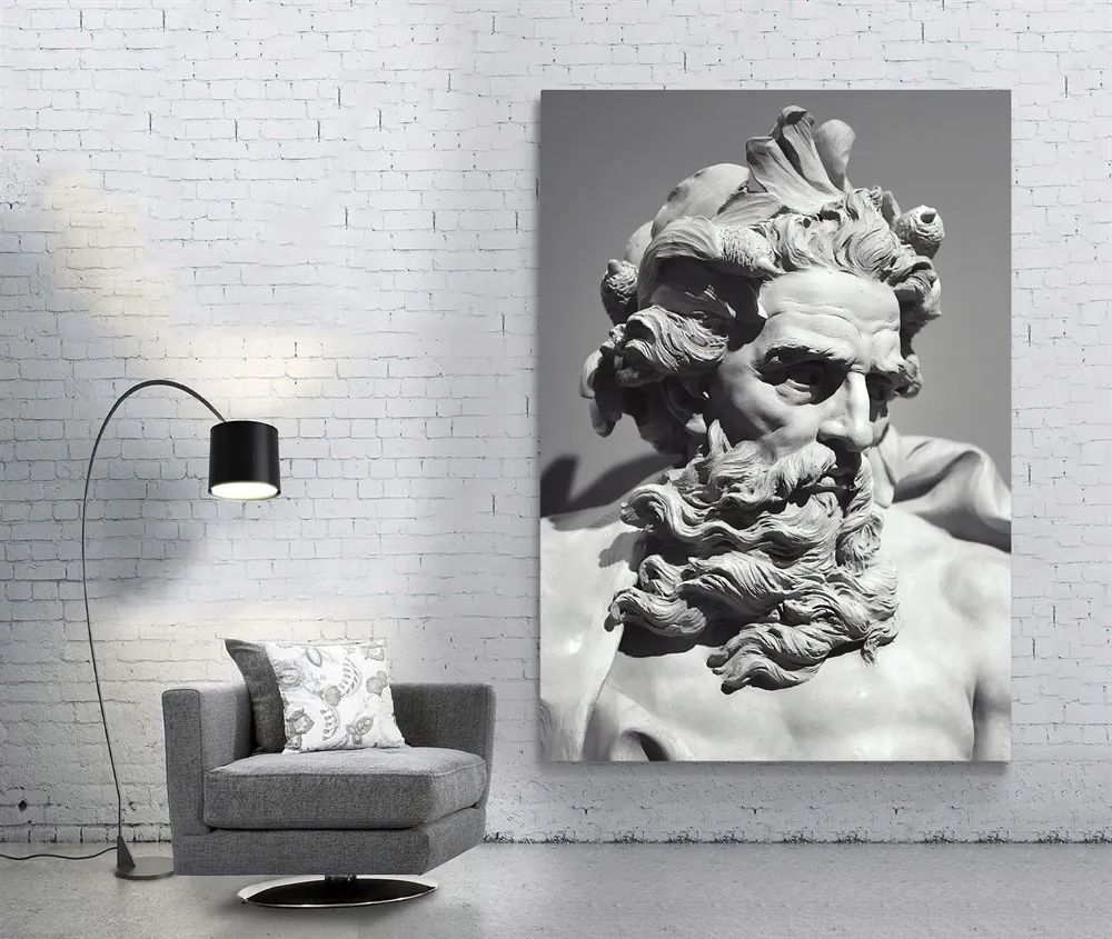 Zeus Heykeli Modern Dekorasyon Kanvas Tablo