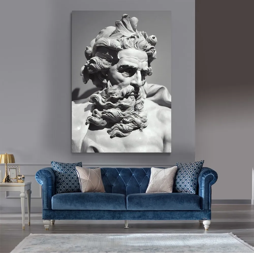 Zeus Heykeli Modern Dekorasyon Kanvas Tablo