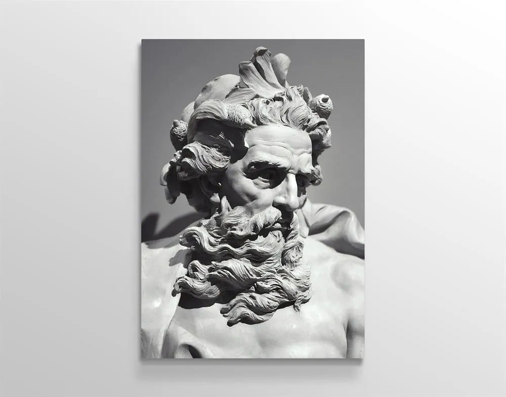 Zeus Heykeli Modern Dekorasyon Kanvas Tablo